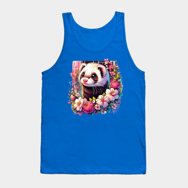 Beautiful ferret of spring Tank Top by Malus Cattus